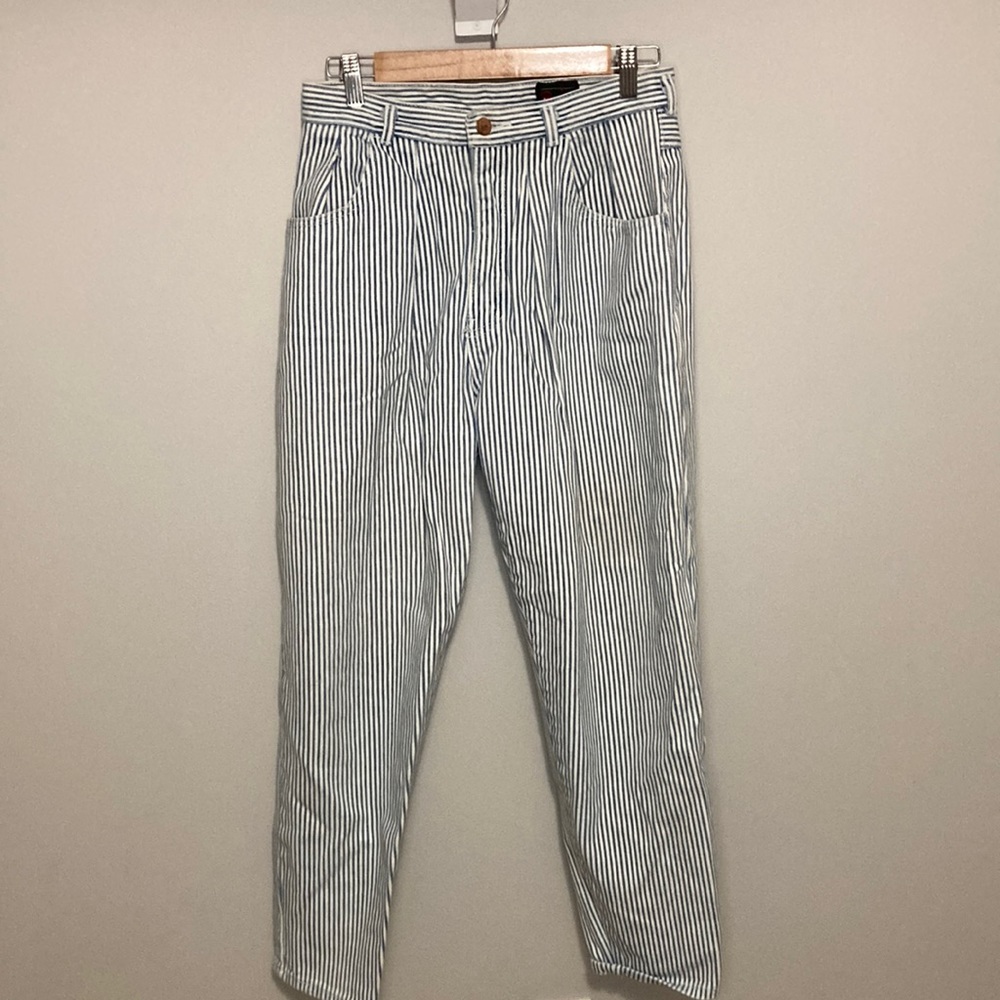 Vintage Denim Striped Jeans, Pasta Brand, blue and white, size 13